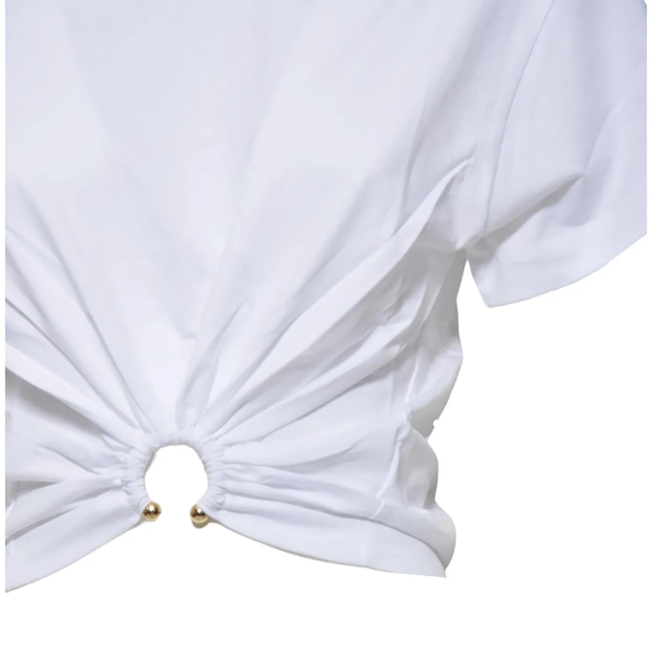 Rabanne Piercing 23AJTO539CO0485 t-shirt cropped bianca