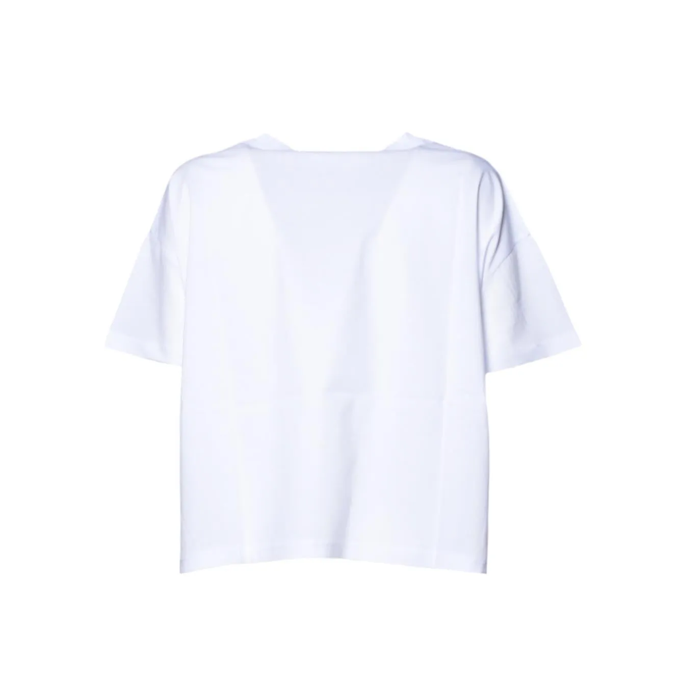 Solotre M1D0165 t-shirt donna bianca in cotone boxy