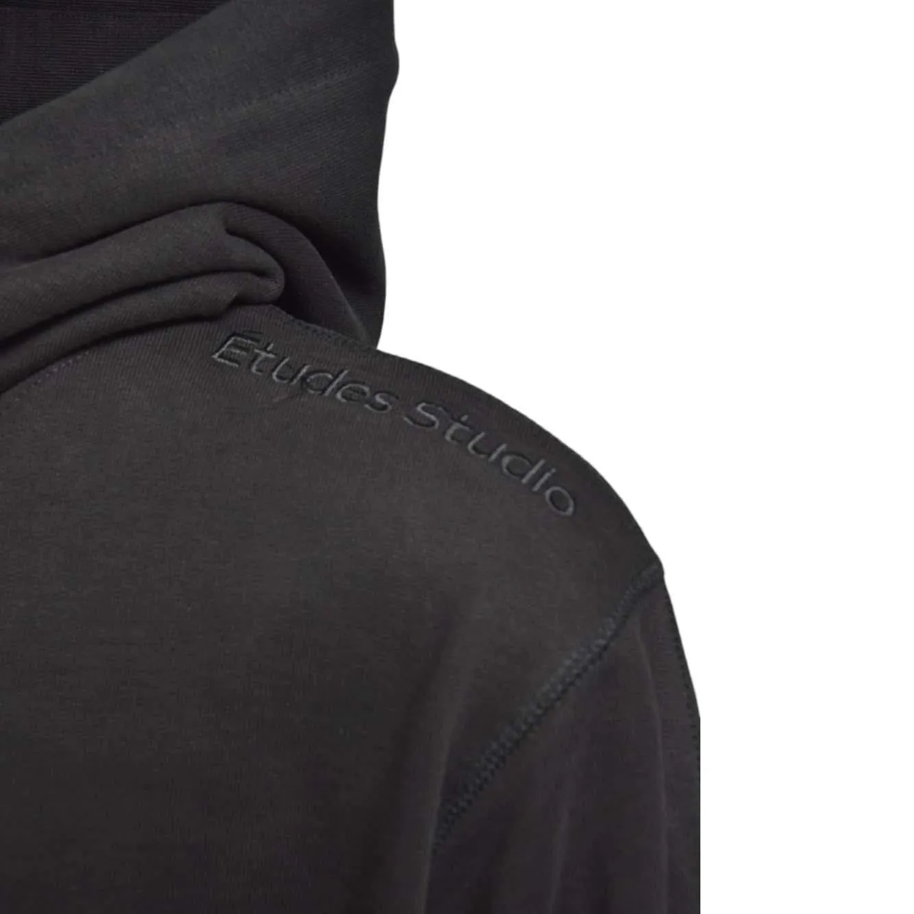 Etudes H24MMSWE282 felpa cappuccio cotone nero ricamo