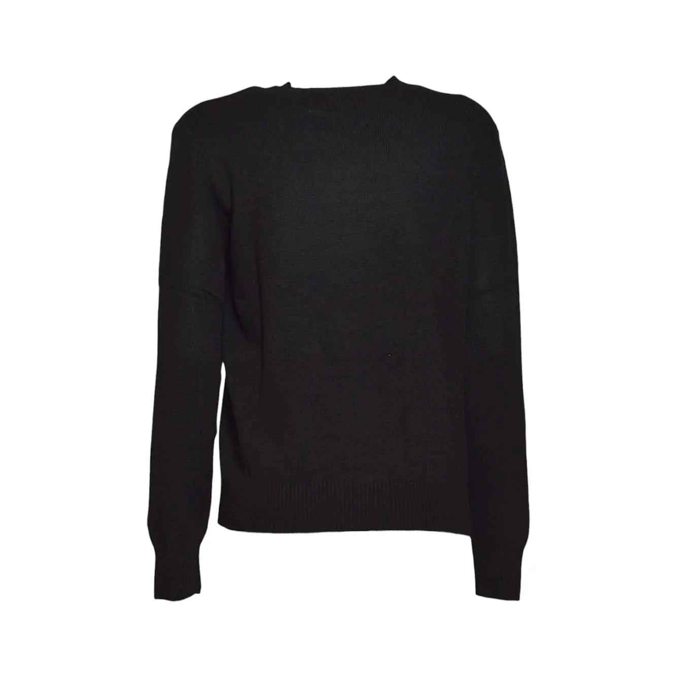 Saint Barth QUE0010STRASS maglione donna nero in lana