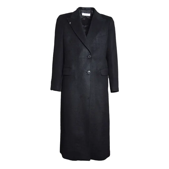 Our Legacy Manta W2261MBL cappotto nero lana pelosa