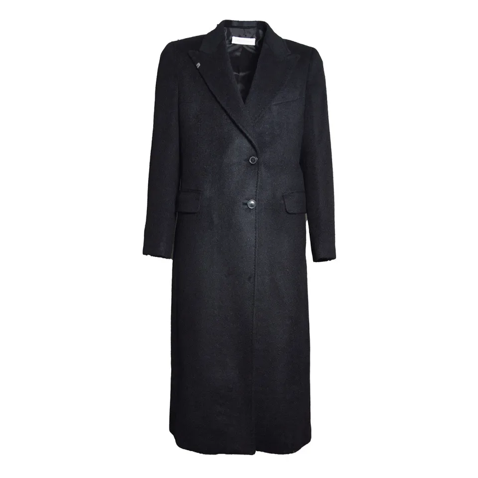 Our Legacy Manta W2261MBL cappotto nero lana pelosa