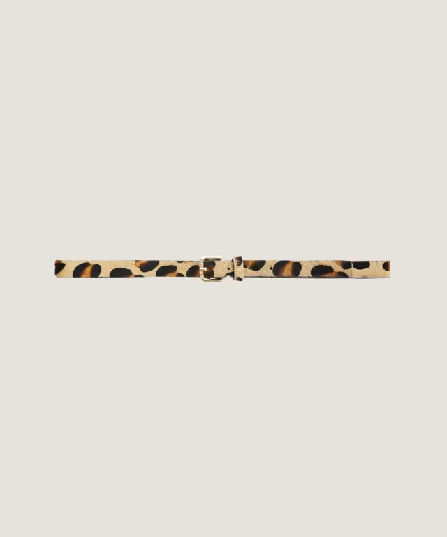 Rodier Cintura Sottile Pelle Leopardo Effetto Puledro