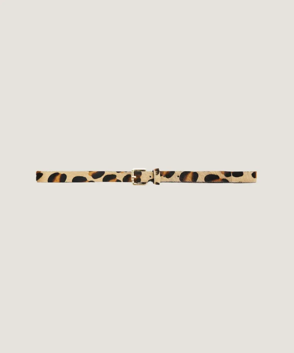 Rodier Cintura Sottile Pelle Leopardo Effetto Puledro