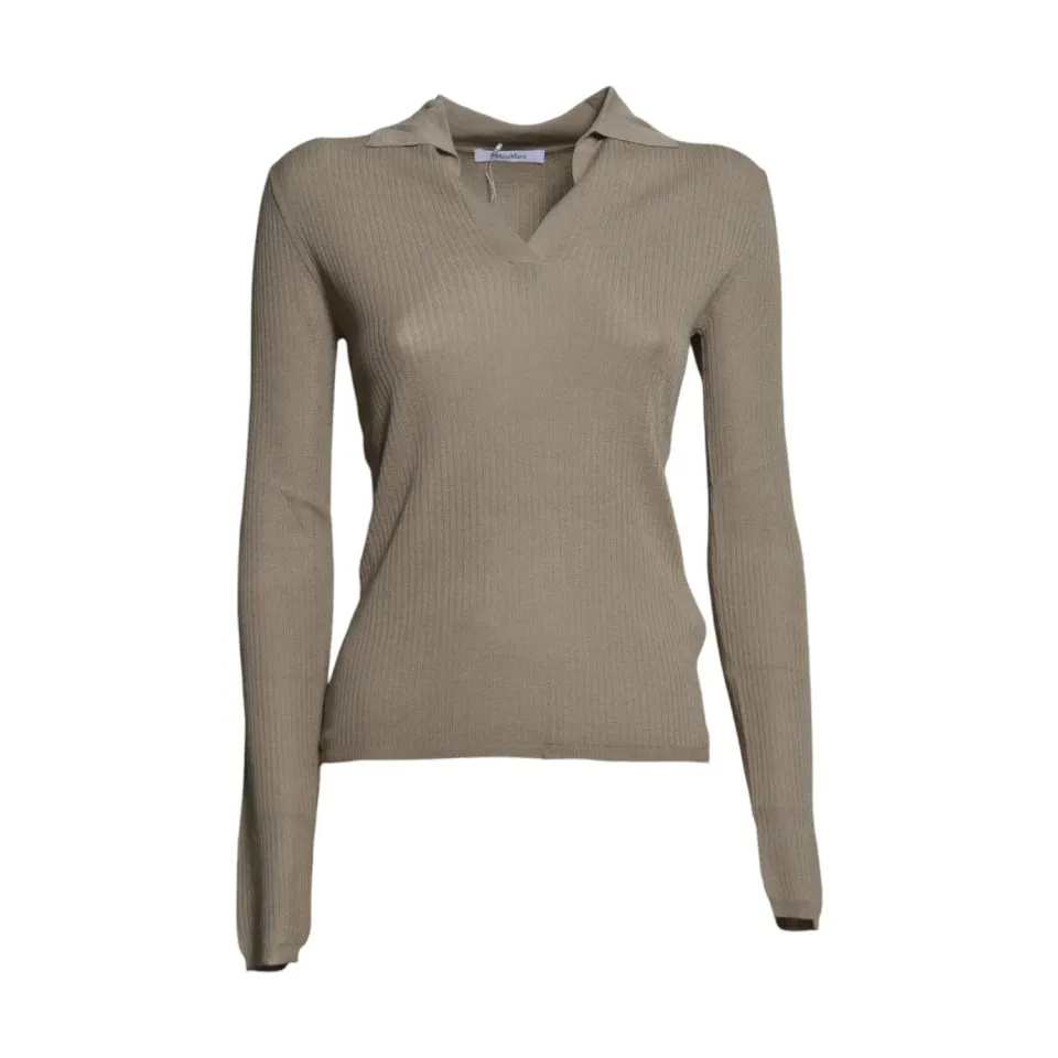 Max Mara Gergo cardigan fango seta donna