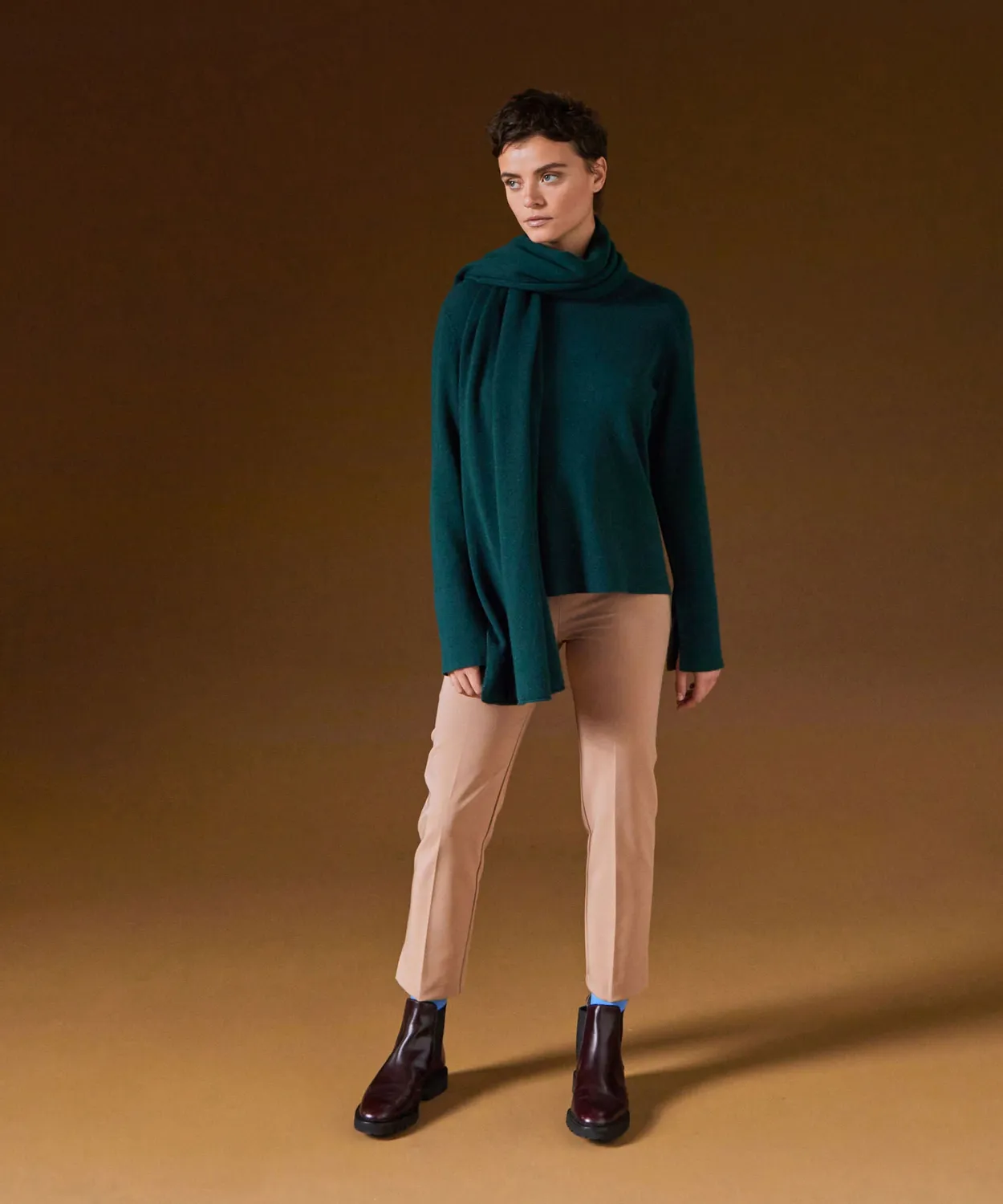 Rodier maglione girocollo cashmere verde anatra