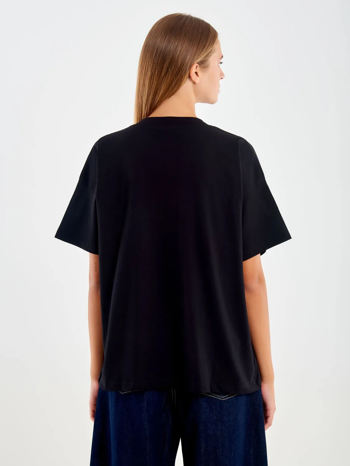 Vicolo T-Shirt Over Nera Cotone Unica
