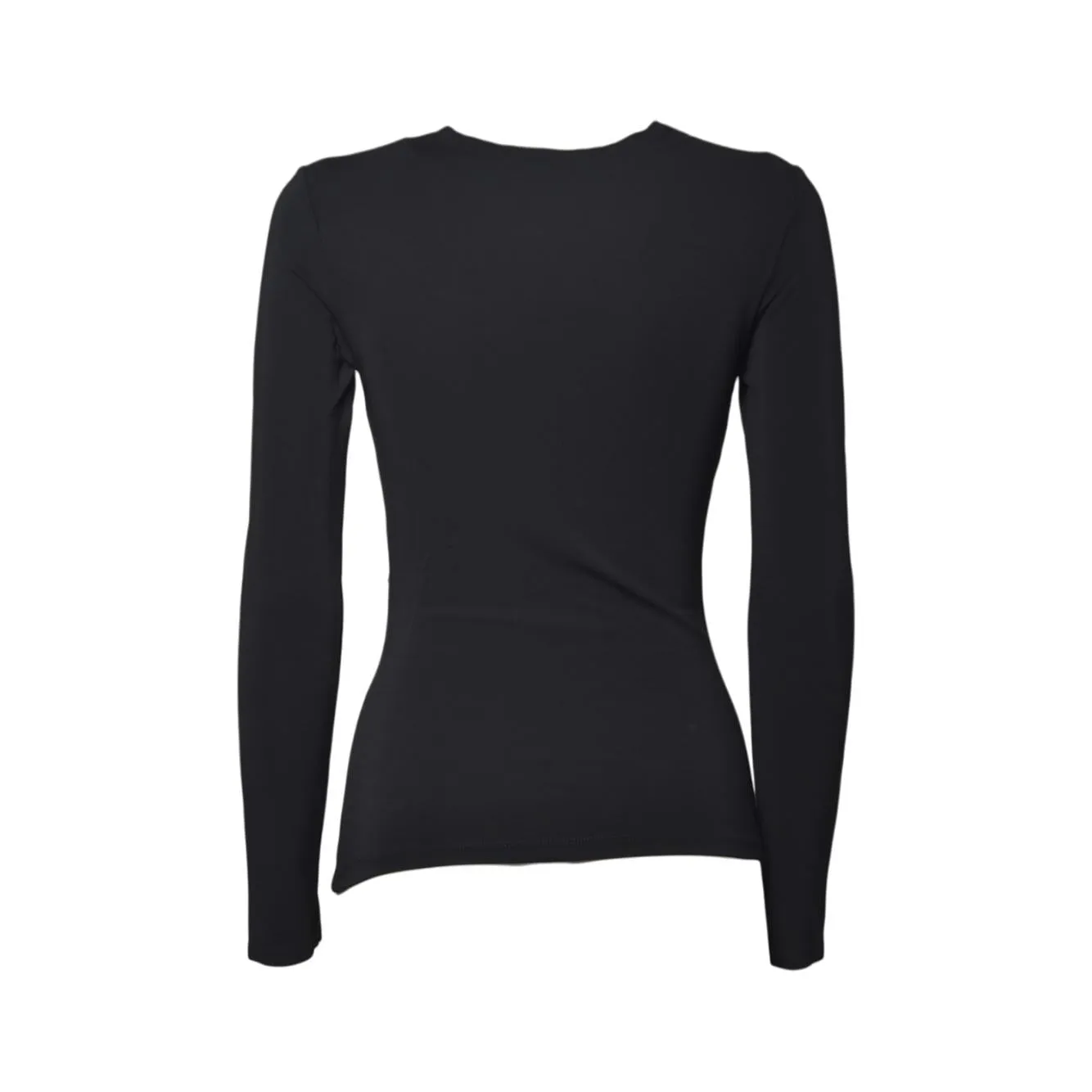 Rabanne 24AJTO708VI0386 top nero maniche lunghe viscosa