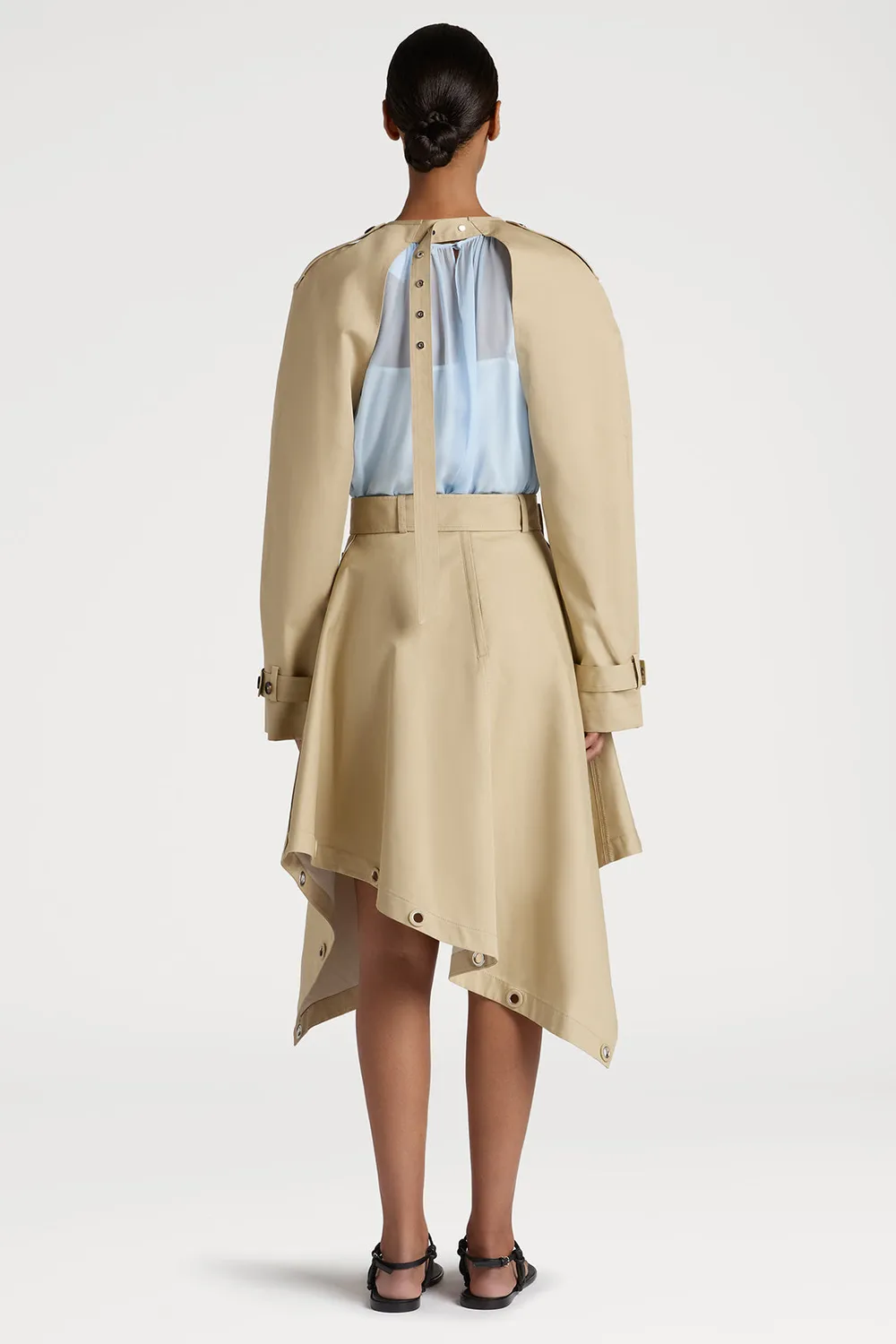 Ports Chic Buttoned giacca mantella beige cotone