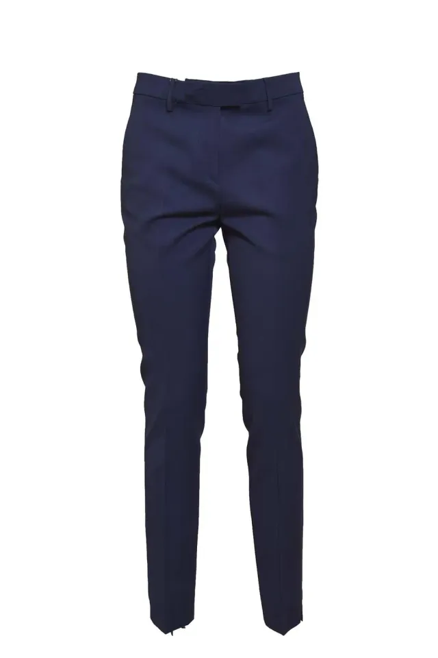 Etro 122301495 pantalone sigaretta blu 46 viscosa stretch slim