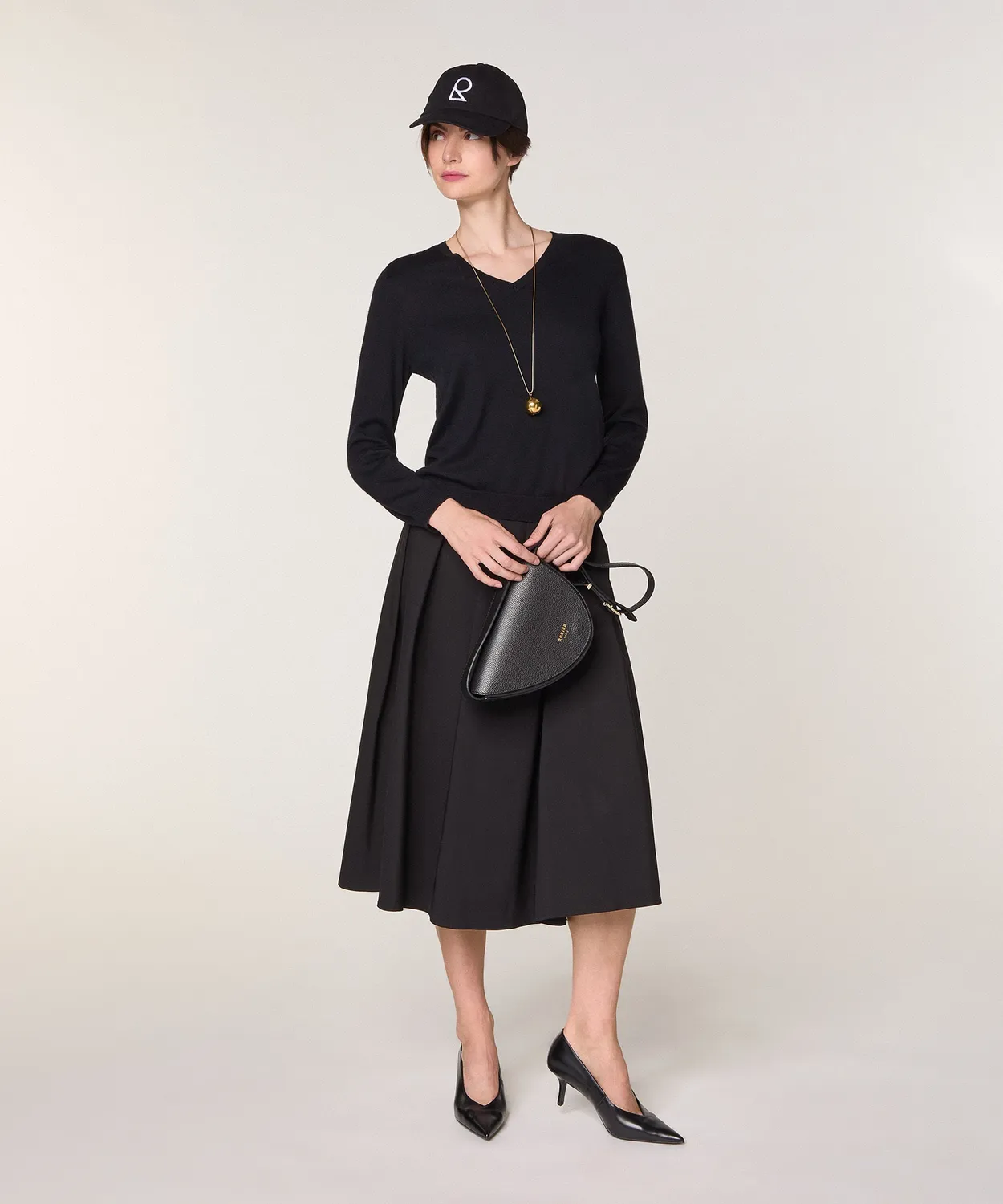 Rodier Maglione Lana Merino Scollo a V Nero