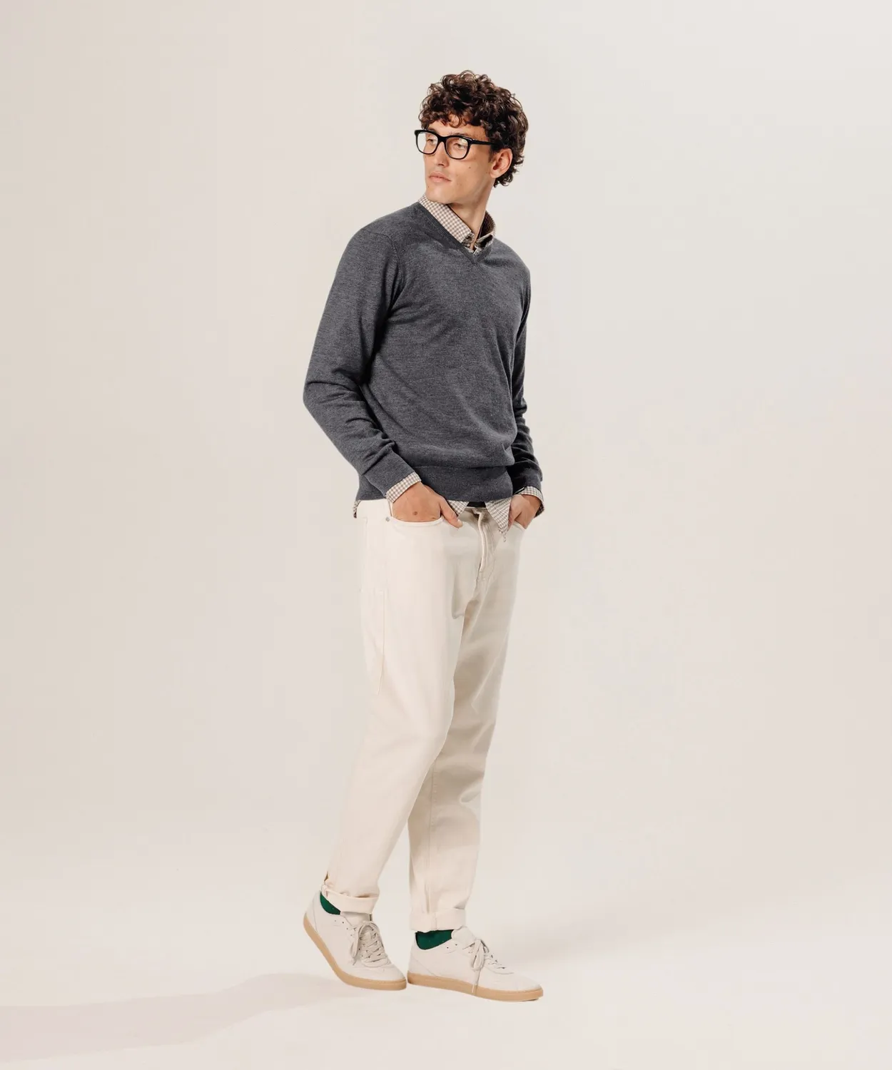Rodier Maglione Scollo V Merino Grigio Scuro Uomo