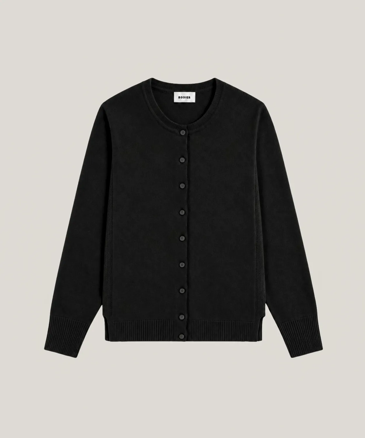 Rodier Cardigan Cashmere Nero girocollo abbottonato