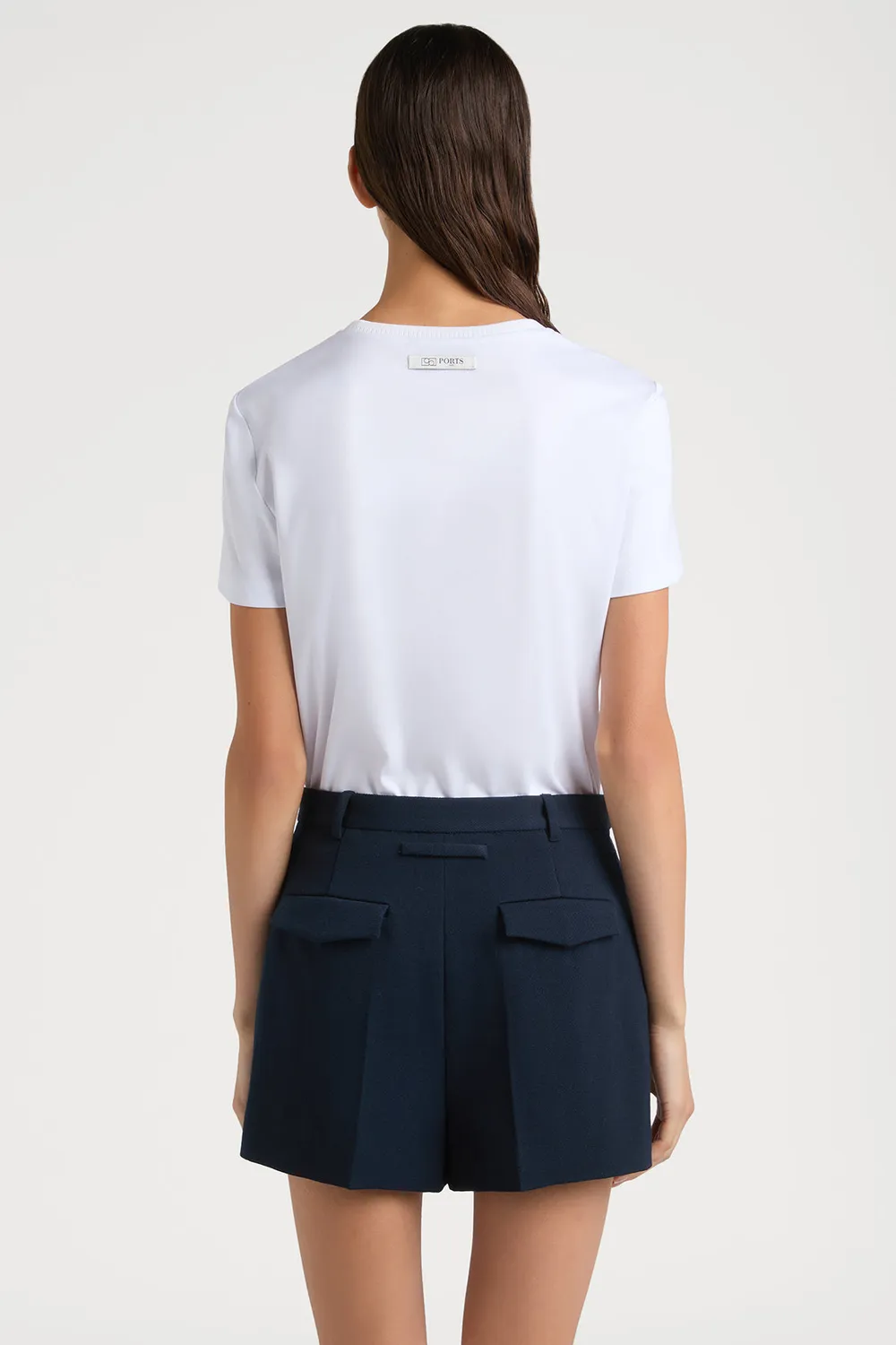 PORTS 1961 Infinity t-shirt bianco sporco tweed logo