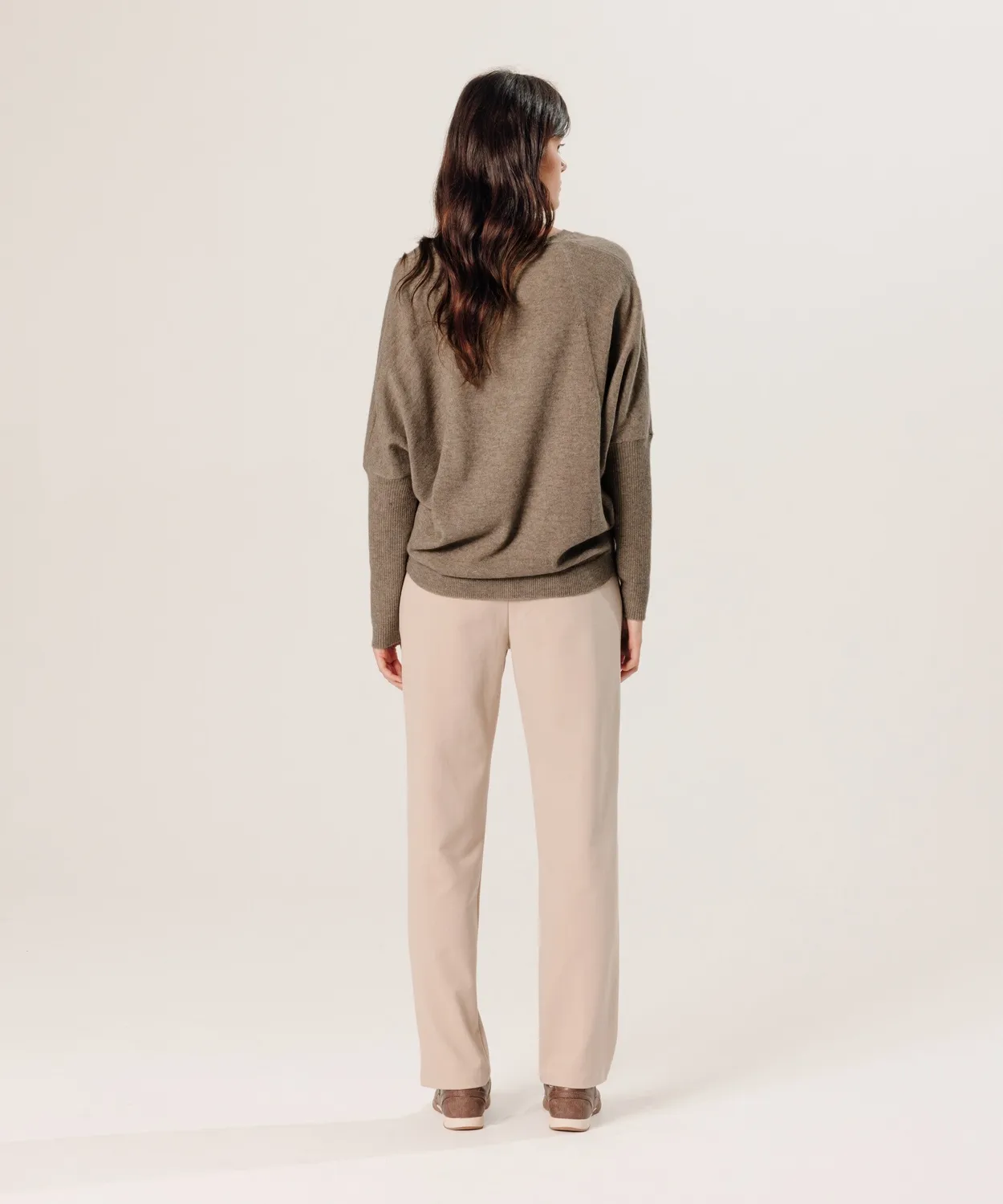 Rodier Maglione Oversize Scollo V Cashmere Beige 4 Fili