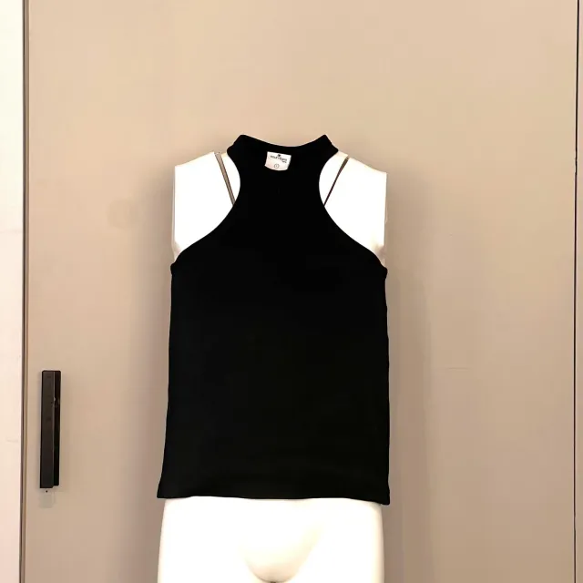 Courrèges 125JDE095JS0203 Canotta Nera Cotone