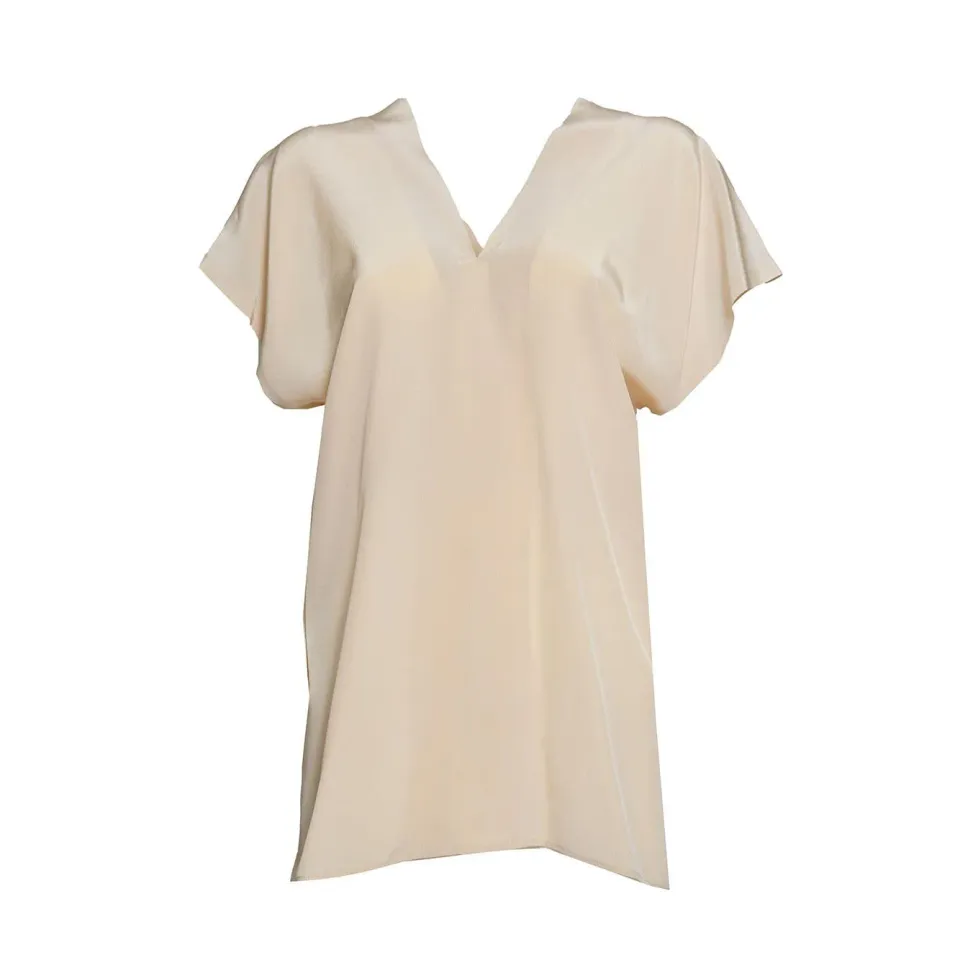 Aspesi 5639B753 top seta rosa cipria scollo a V