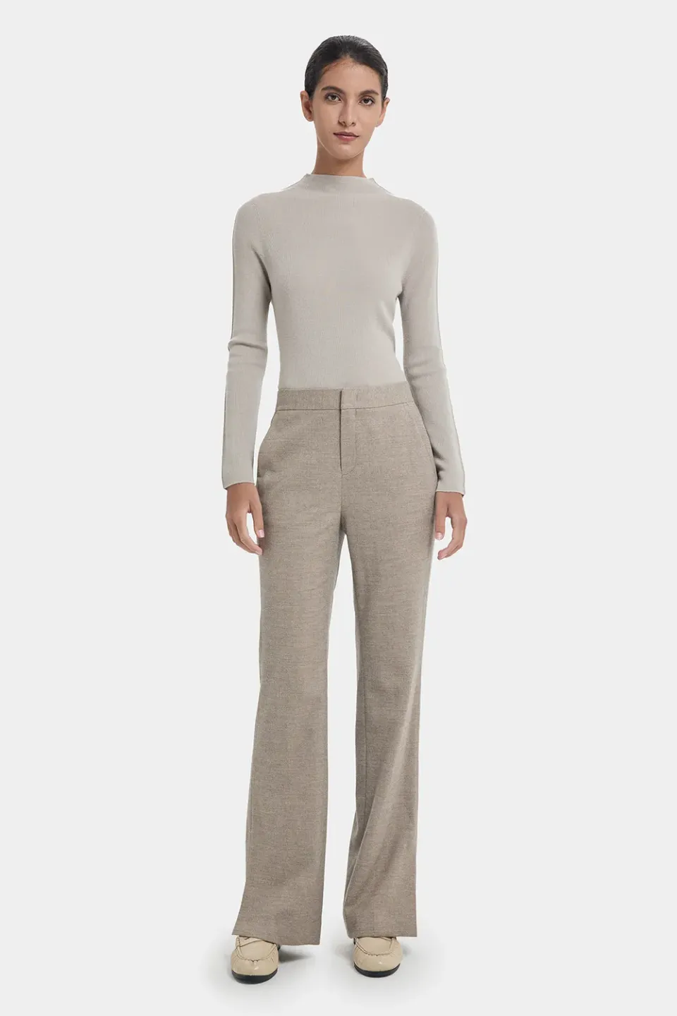 PORTS Classic pantaloni lana grigio spacchi