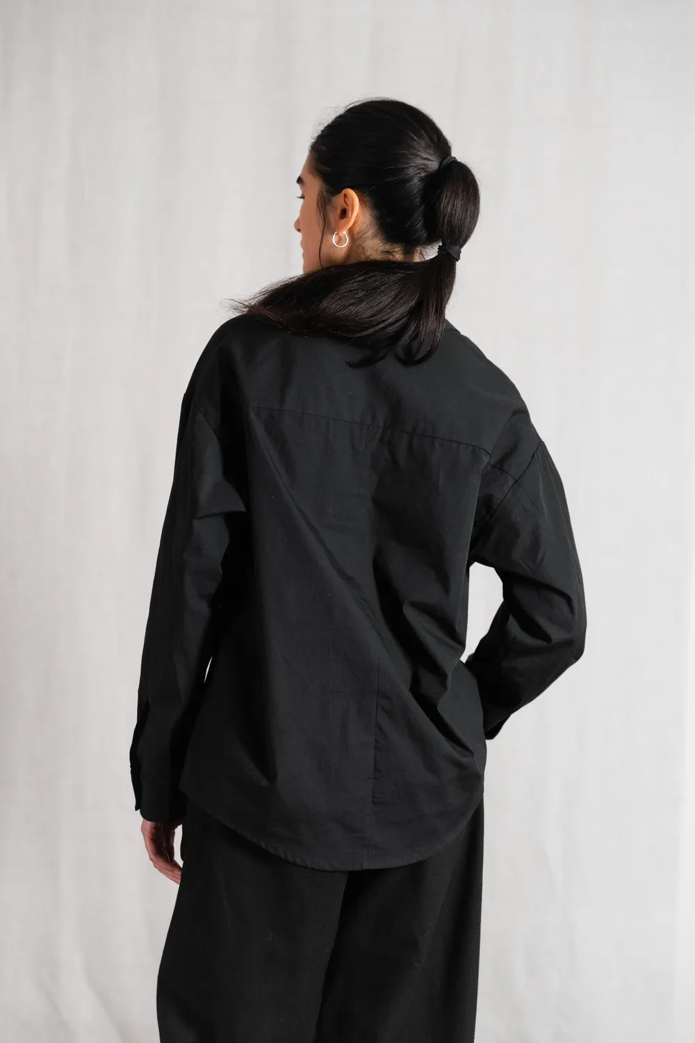 Jyoti Fair Works Ashrit camicia donna nera in cotone