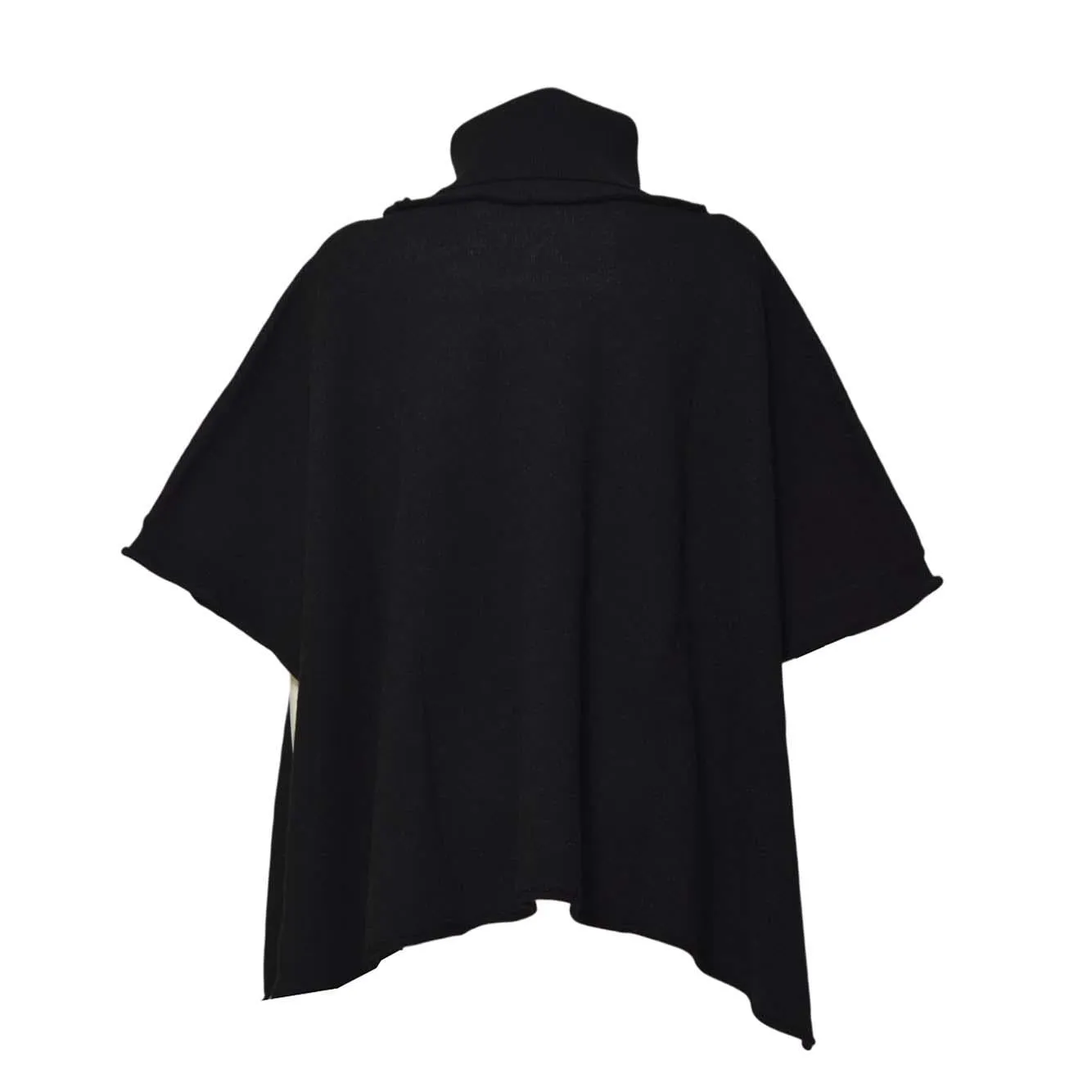 Solotre M3F0047 mantella poncho nero rosa