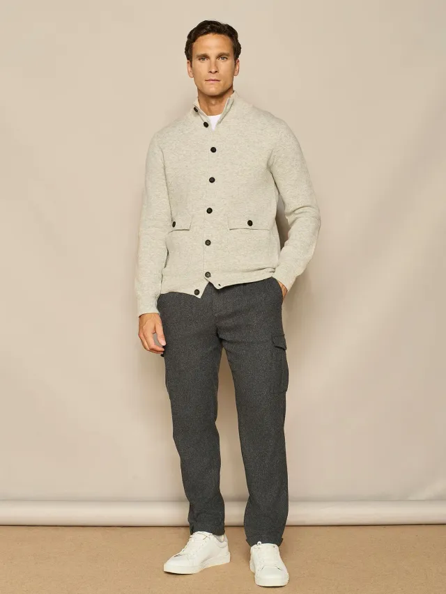 Paul Taylor Cargo pantalone lana grigio scuro tasconi