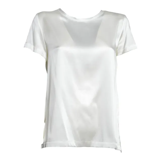 Solotre M1AB0173 T-shirt donna panna in seta