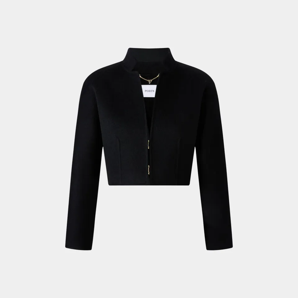 PORTS Retro Cropped giacca corta nera