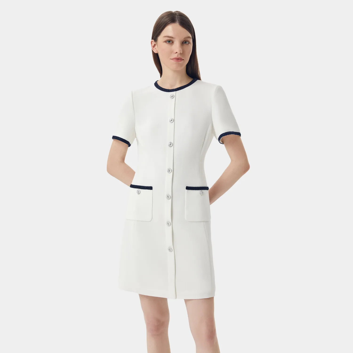 PORTS Midi Dress abito avorio tasche 4