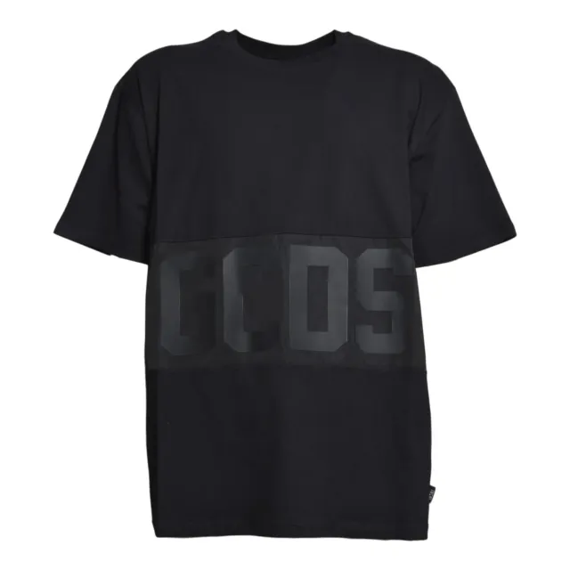 GCDS Z0MLQC109J101 t-shirt nera band logo loose