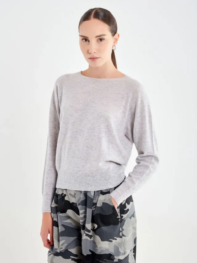 Vicolo pull girocollo grigio lana cashmere unica