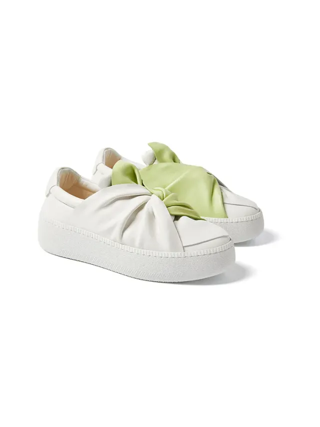 PORTS Bee sneakers platform bianco verde