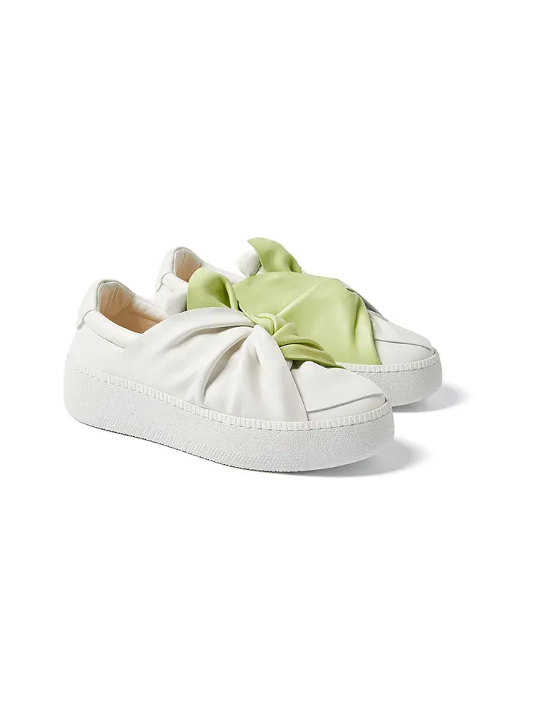 PORTS Bee sneakers platform bianco verde