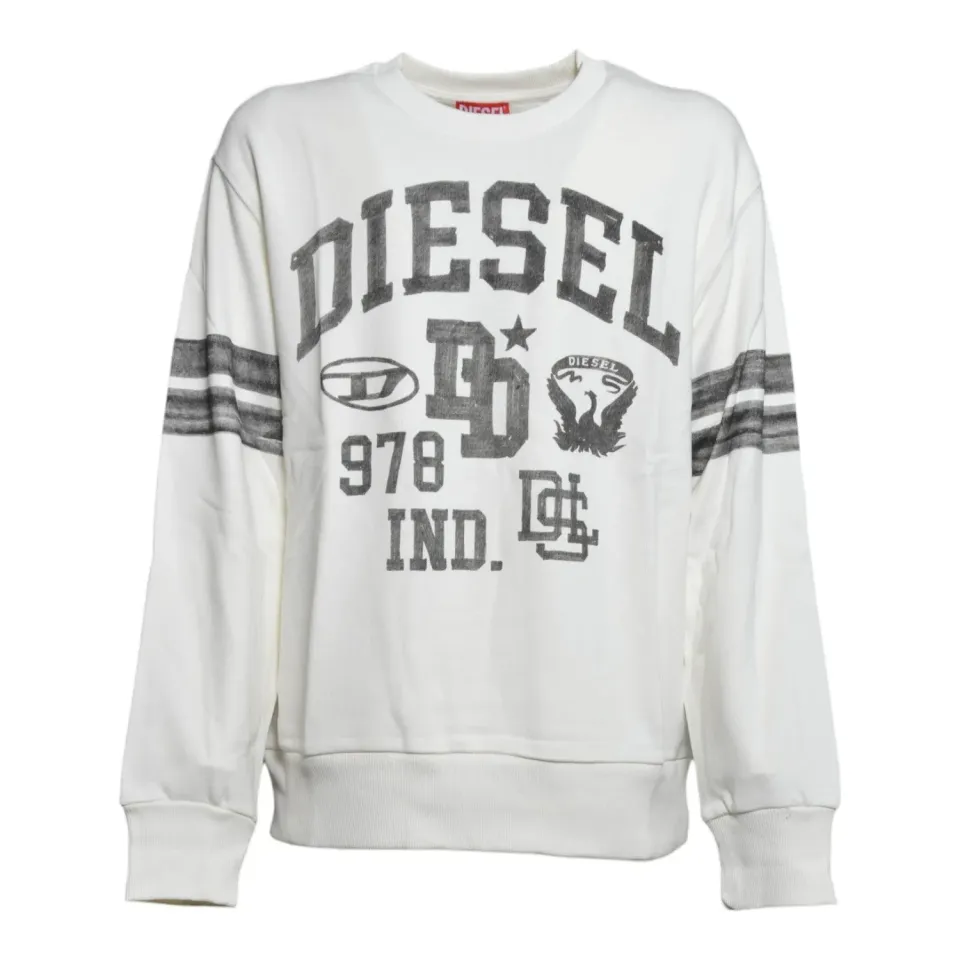 Diesel Junior Sband J029880GEAD felpa bianca ragazzo