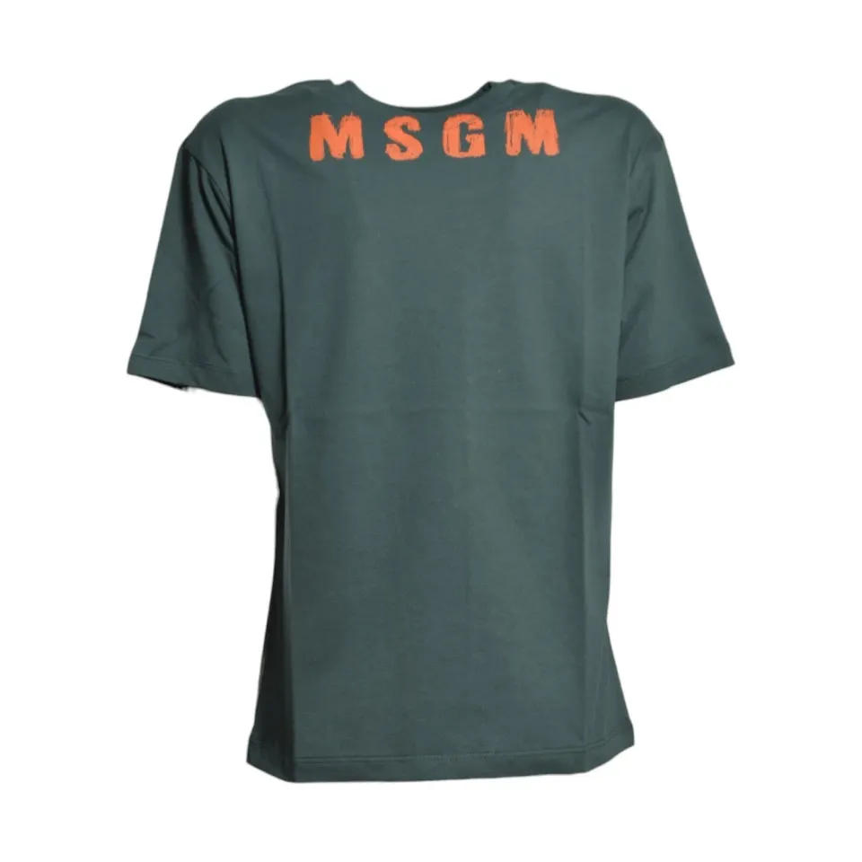 MSGM Junior F6MSJUTH017MS095 T-shirt verde cotone