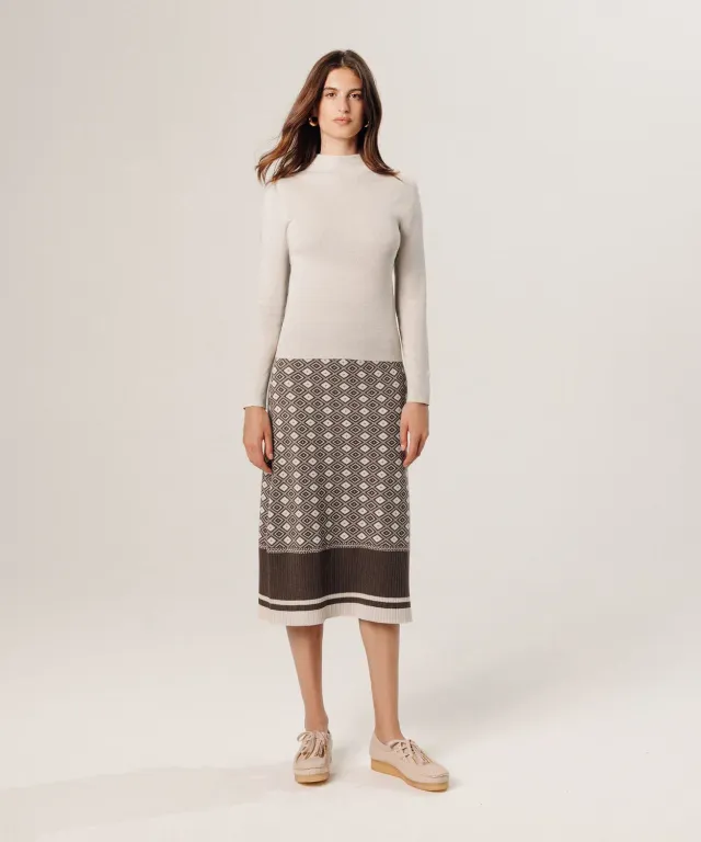 Rodier Calzino Bicolore maglione bianco ecru
