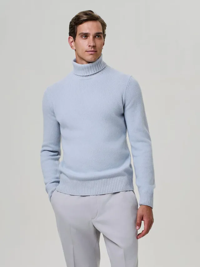 Paul Taylor Dolcevita Vanisè Sky maglia in cashmere