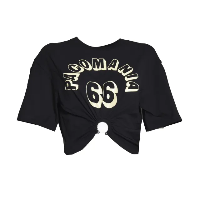 Rabanne 26PJTE030CO0555 T-shirt nera cotone elasticizzato
