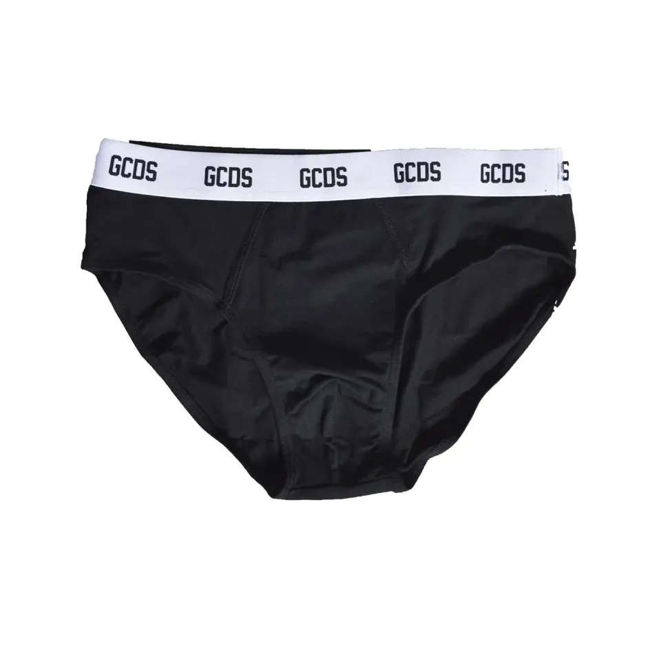 Gcds Z0MEQU308J118 slip 2 pack nero/bianco elastico