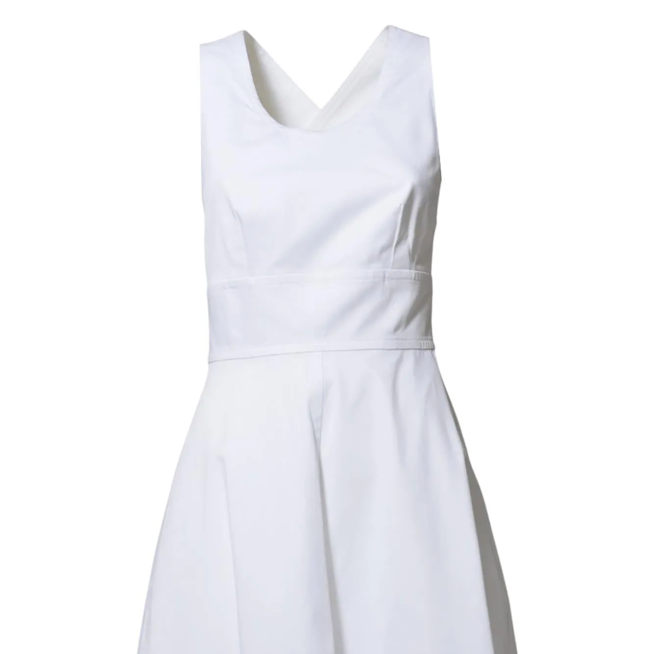 Aspesi 2938L107 abito midi bianco piquet cotone