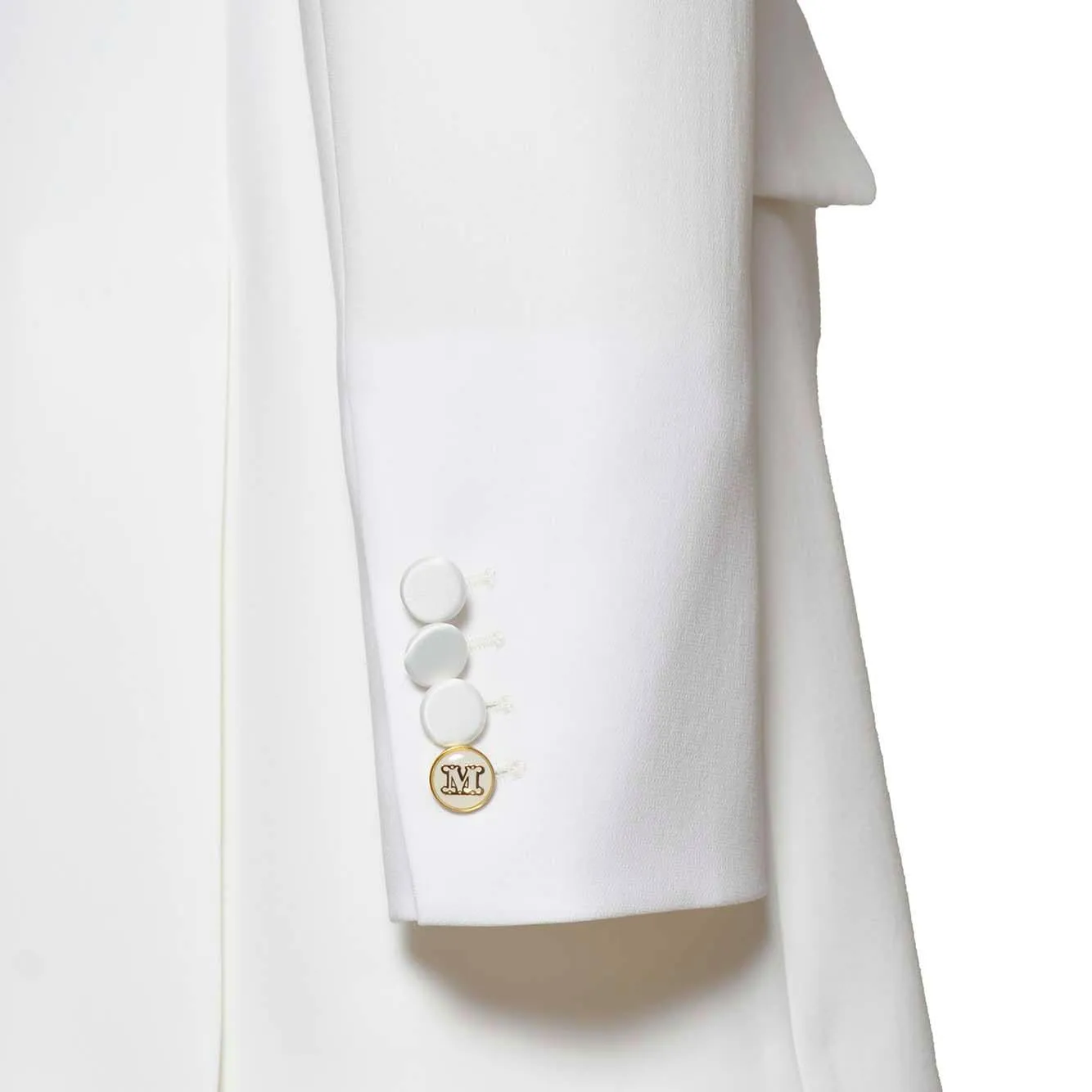 Max Mara Plinio giacca smoking bianco sporco in cady