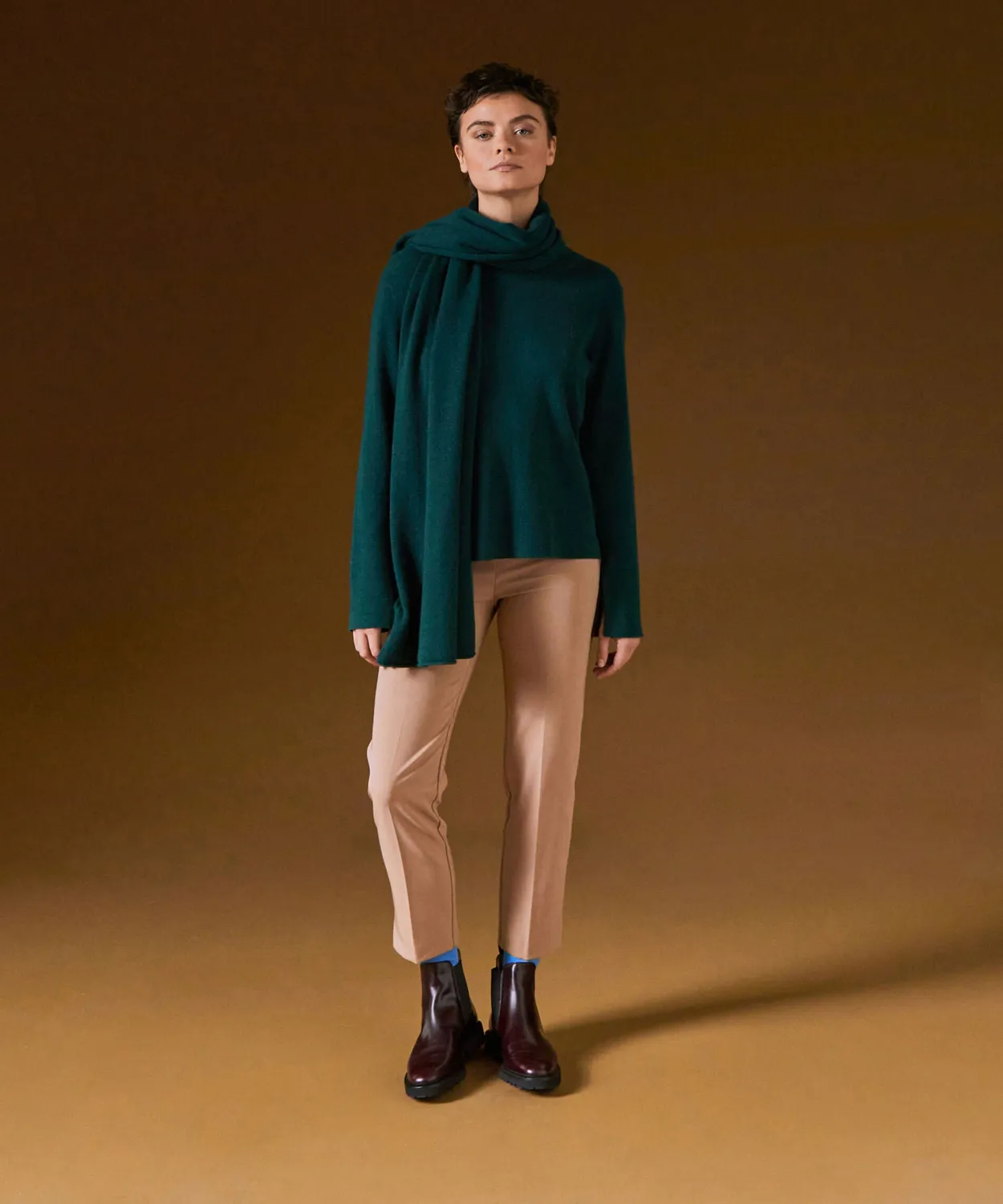 Rodier maglione girocollo cashmere verde anatra