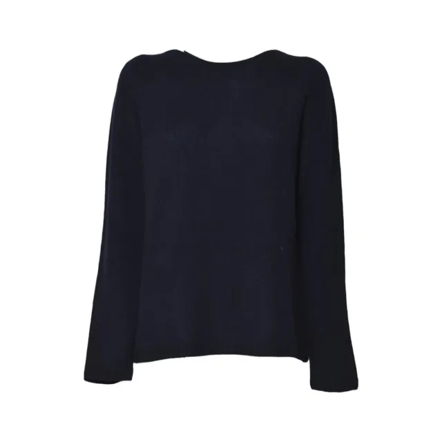 Max Mara Georg top donna blu notte lana cashmere