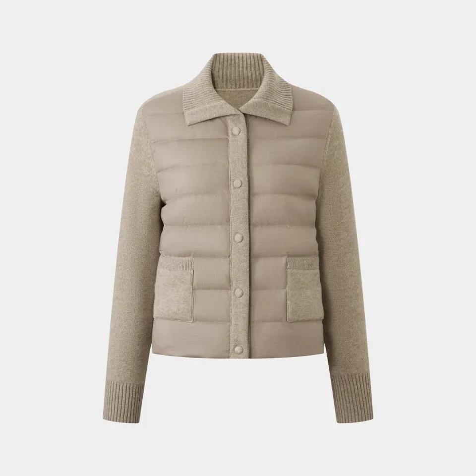 PORTS Beige Wool-Cashmere giacca beige in lana