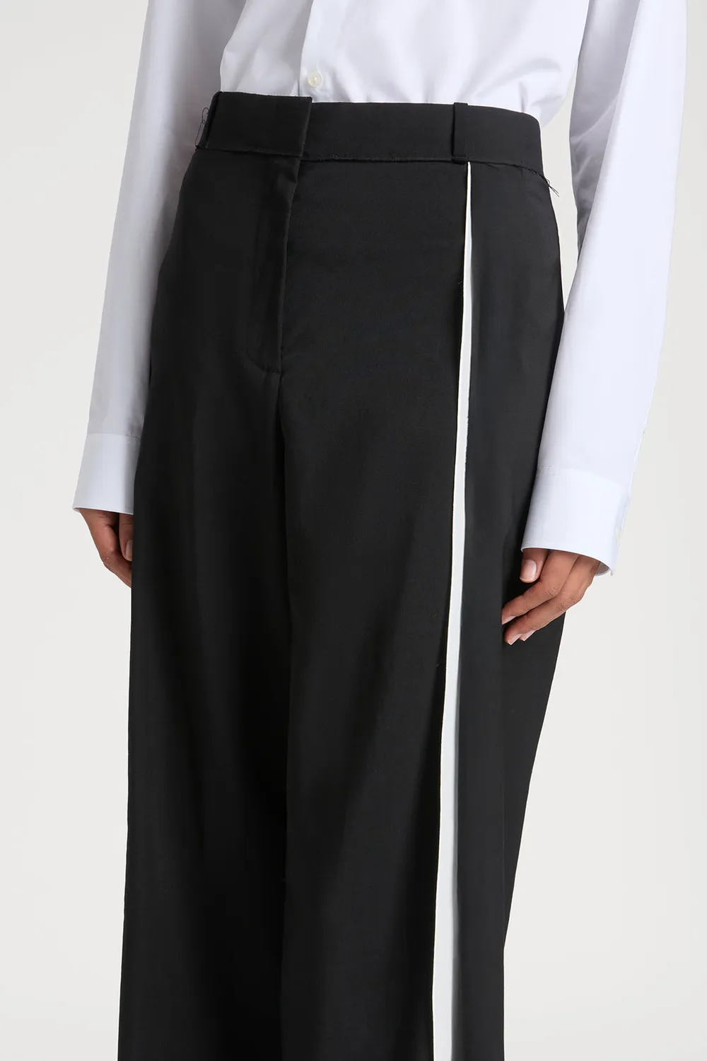 Ports 1961 SS25 pantaloni sartoriali neri lana