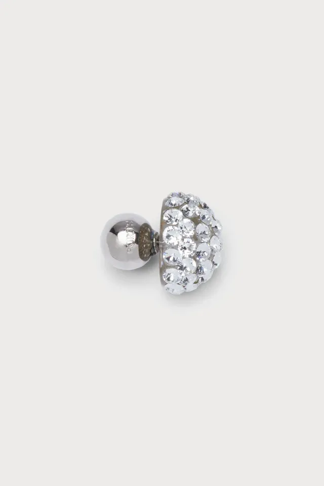 PORTS orecchini Double Stud argento ottone doppio punto