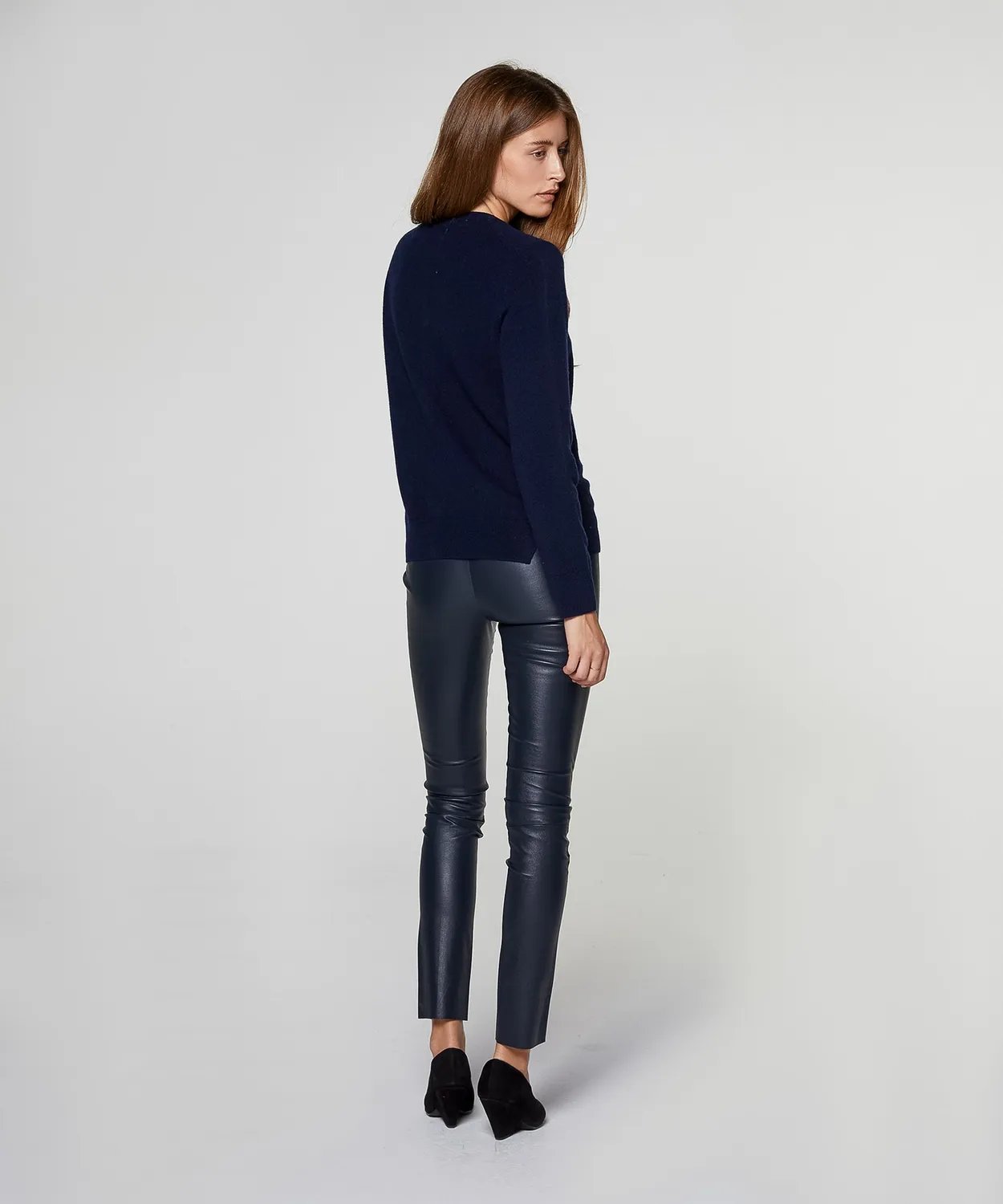 Rodier Cardigan in Cashmere Blu Marino Girocollo