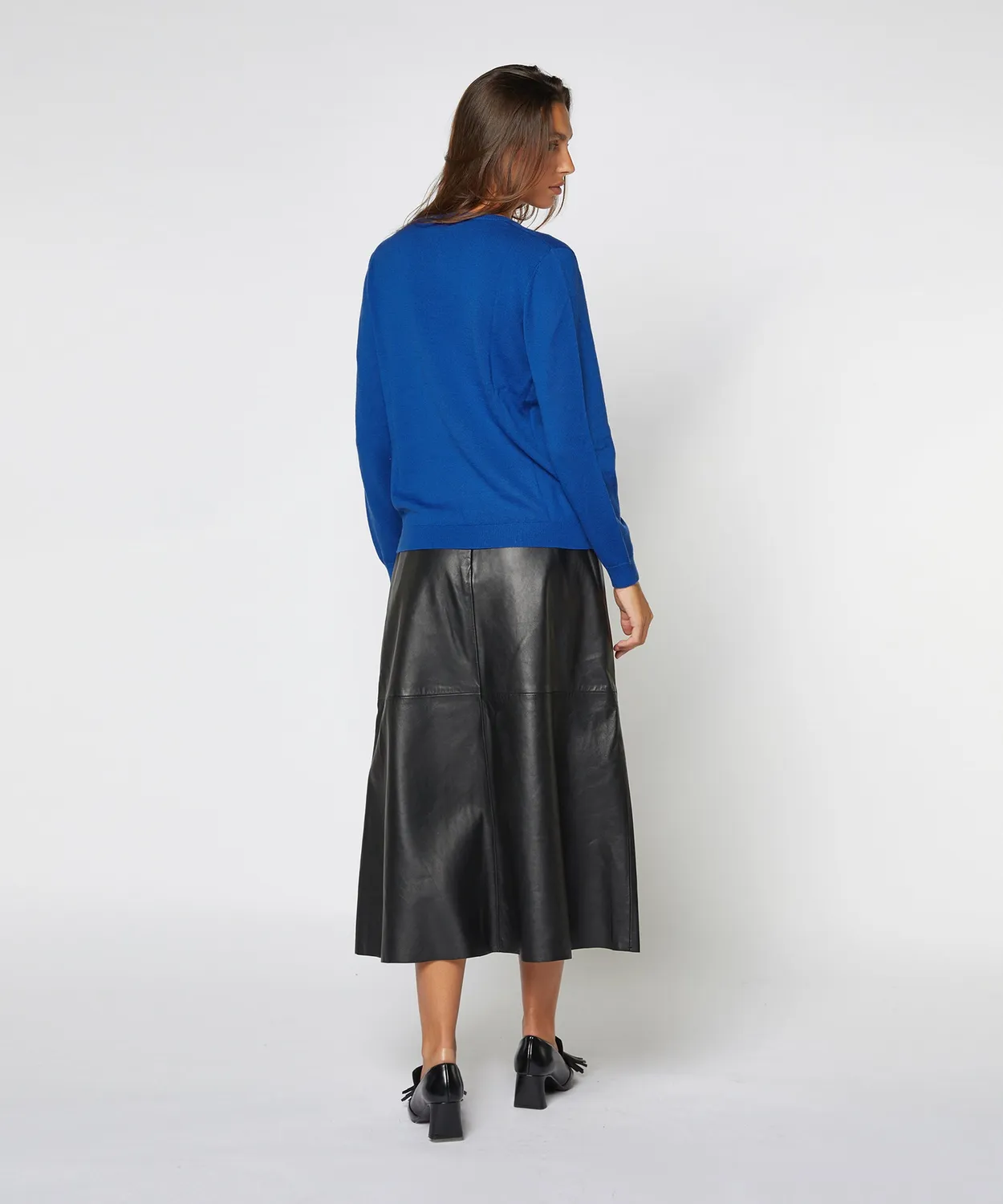 Rodier Maglione scollo V lana merino Blu Azzurro