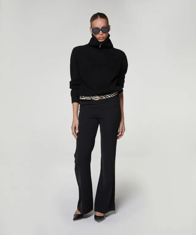 Rodier Maglione Collo Zip Nero Costa