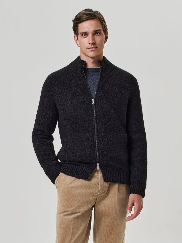 Paul Taylor Full Zip Maglione Yak Lana Moro
