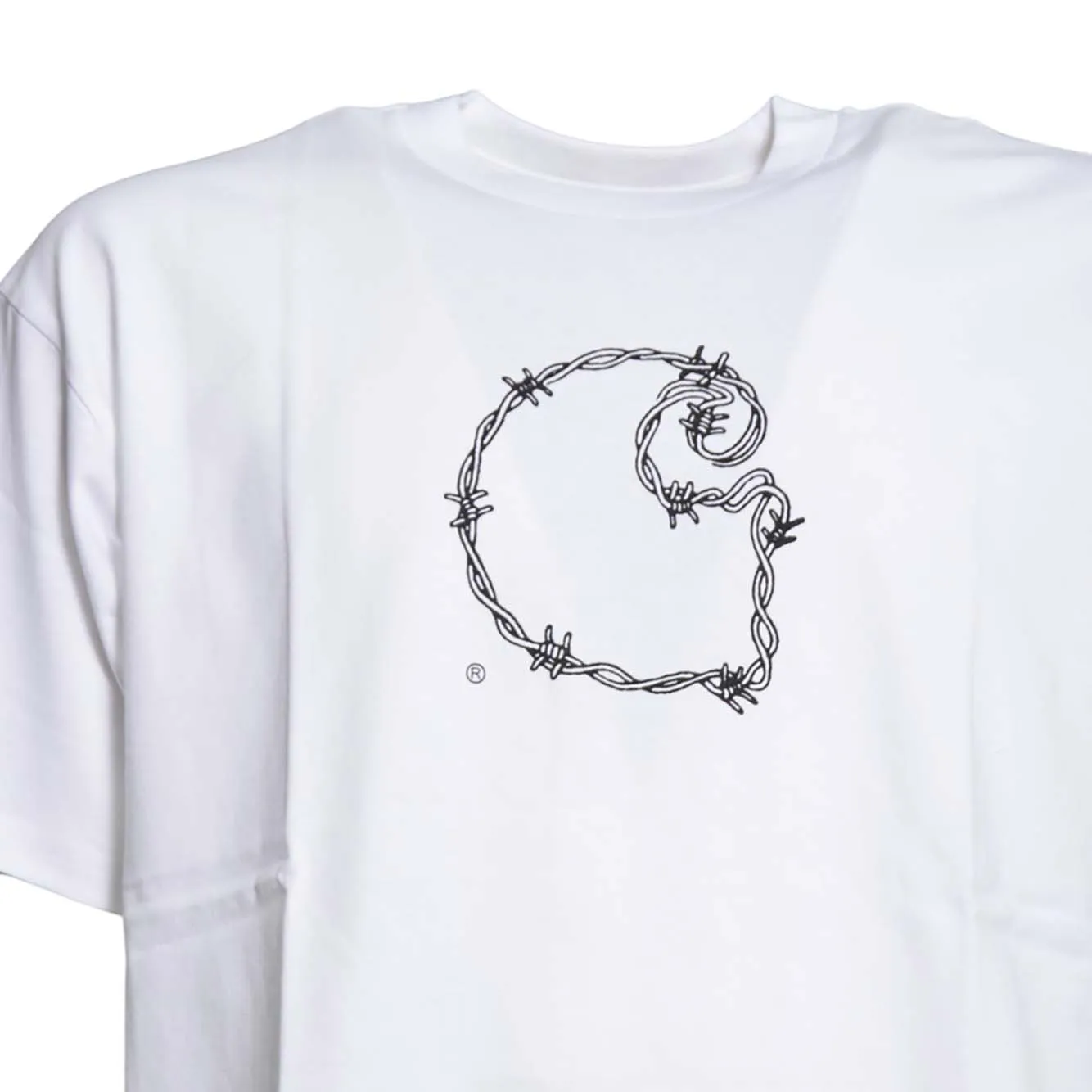 Carhartt Wip I036237 t-shirt barbwire bianca cotone